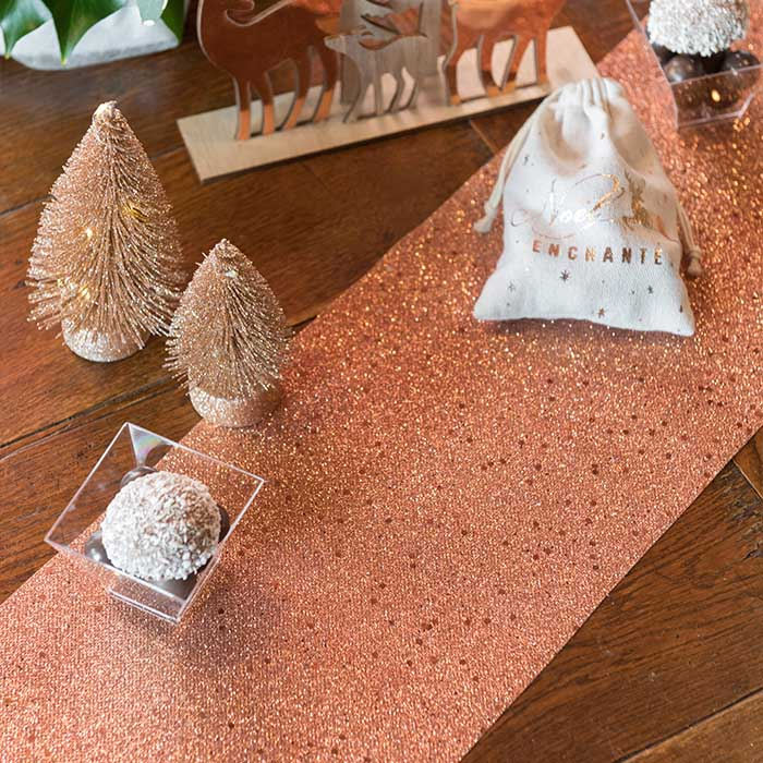 Santex Glitter Roségoud Tafelloper