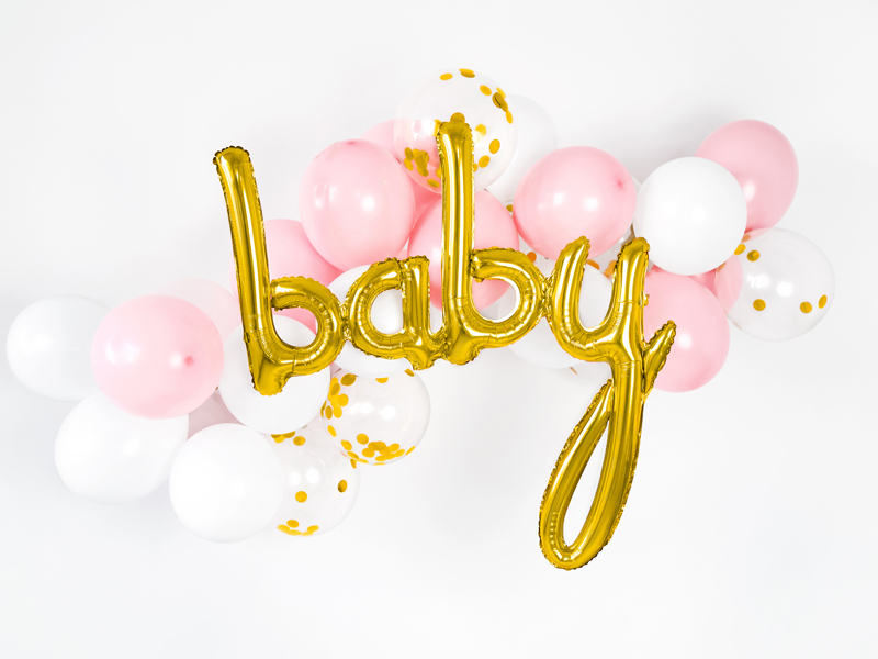 PartyDeko Folieballon Baby Goud