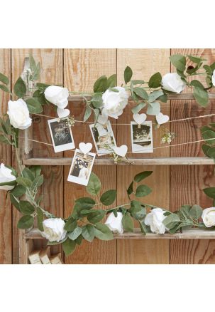 Decoratieve witte rozen slinger | Rustic Country 