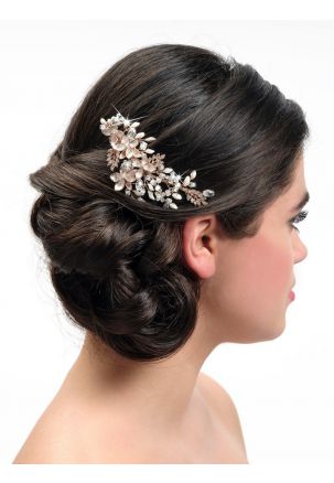 Rose Gold Bruids Haar Pin van Kristallen en Bladeren Bruiloft Accessoire Haarstuk Trouwen Accessoires Haaraccessoires Haarspelden 