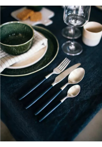 Pomax RENOIR - Bestekset 16-delig 18/10 - Roestvrij staal - Zwart