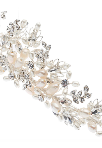 Poirier Tiara BB-285 – Zilver | Strass & Zoetwaterparels