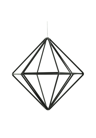 Ginger Ray BW-440 Zwart Metalen Geometrische Decoratie - Small