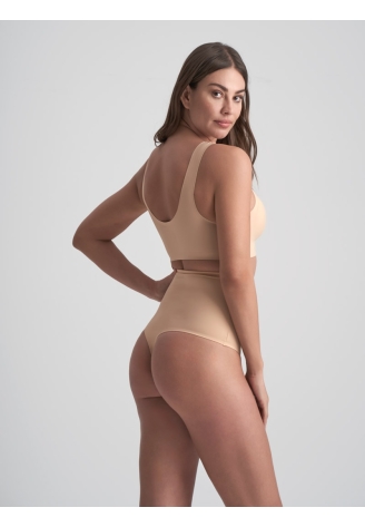 BYE BRA Invisible High Waist String Beige