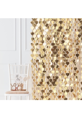 Ginger Ray GO-152 Gold Wedding Hartjes Backdrop Goud ()