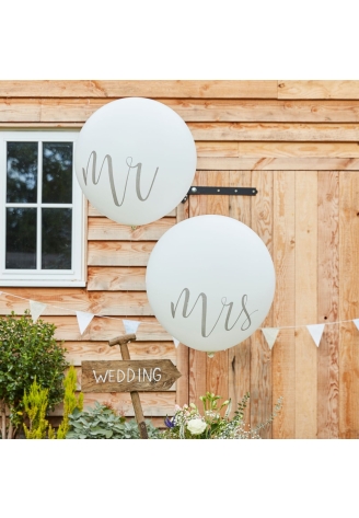 Ginger Ray CW-218 Rustic Country Mr & Mrs Mega Ballonnen 