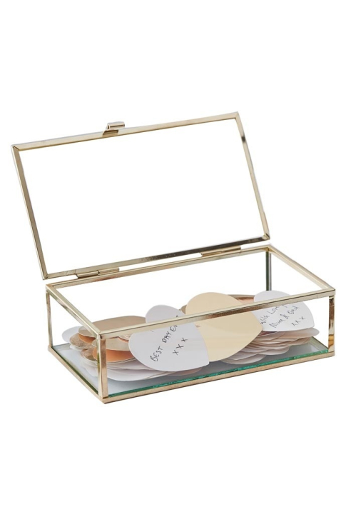 Ginger Ray GO-114 Gold Wedding Glazen Kistje Gastenboek