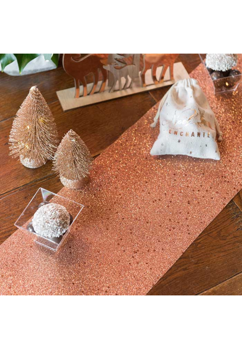 Santex Glitter Roségoud Tafelloper