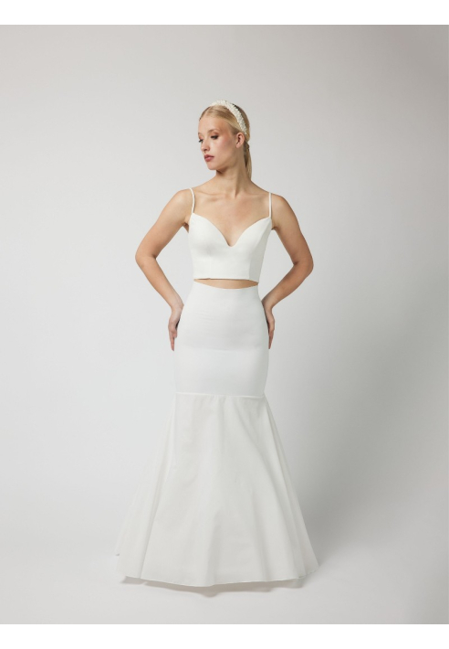 Poirier PC30-200J Fishtail hoepelrok 200 cm Ivory Blush ()