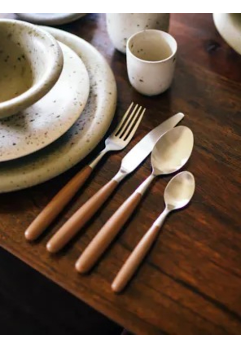 Pomax RENOIR – Bestekset 16-delig 18/10 – Roestvrij staal – Bruin