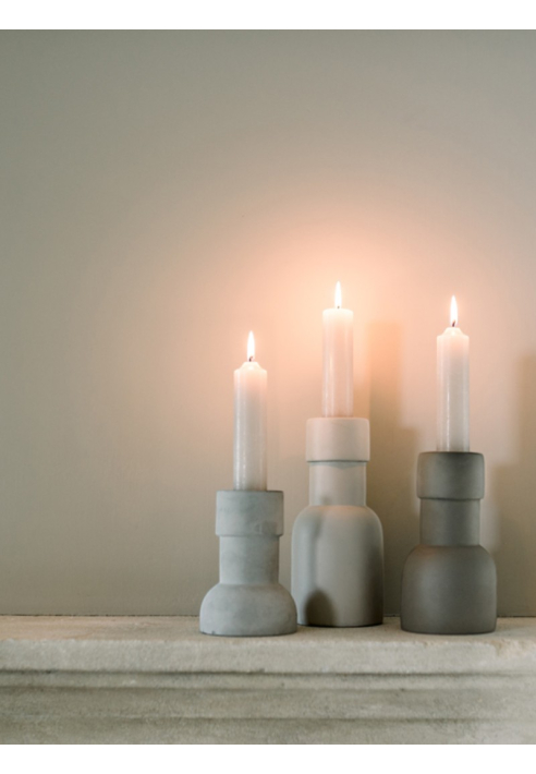 Leeff 18163 Kaarsenhouder M Caro Grijs