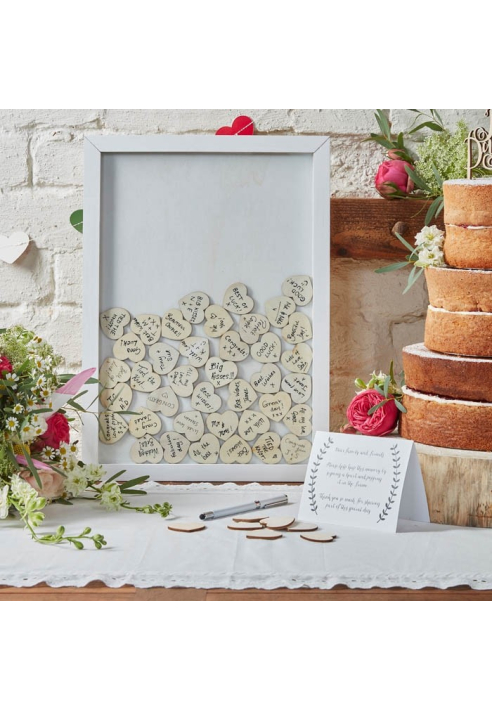 Gastenboek hartjes in lijst - Boho ()