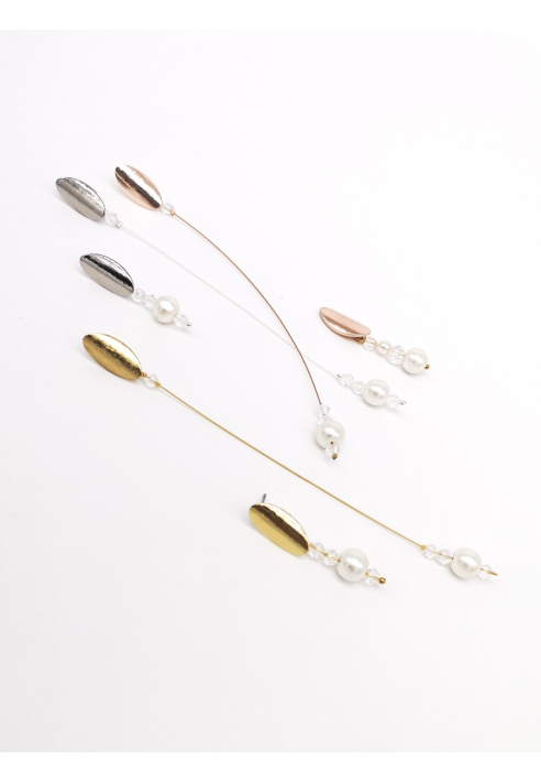 Forever & Eva O203L Lange Parel Oorbel