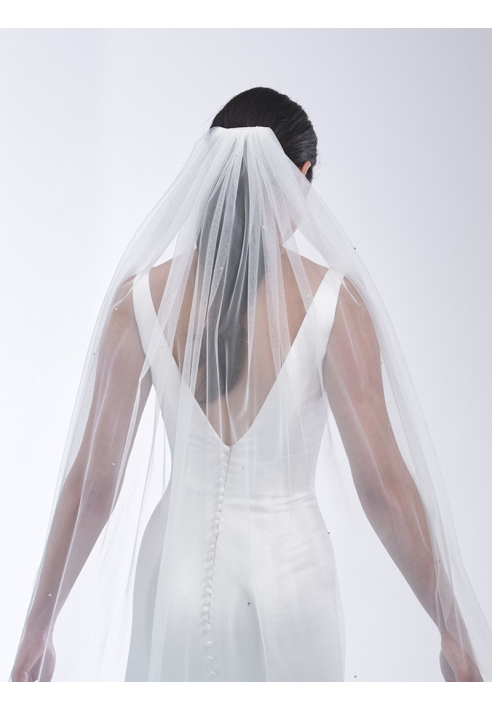 Poirier S49-120-1-Ivoor Sluier - 120 cm