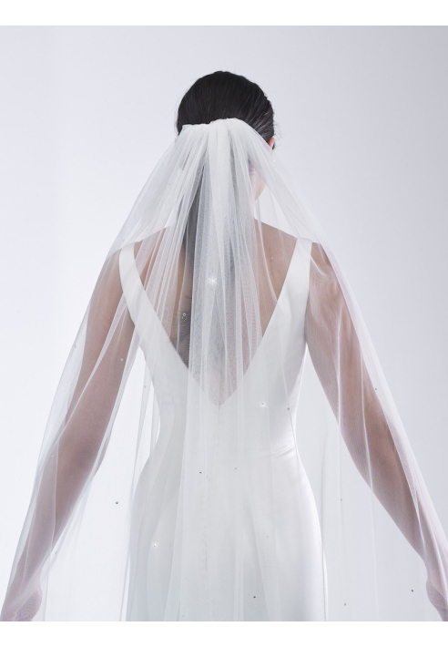 Poirier S49-210-1-Ivoor Sluier - 210 cm