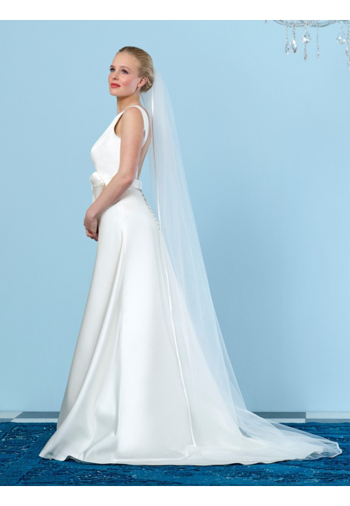 Sluier met satijnen bies S20-210/1/SOFT | Poirier - 210 cm