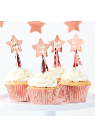 Ginger Ray TW-829 Twinkle Twinkle Cupcake Toppers ()