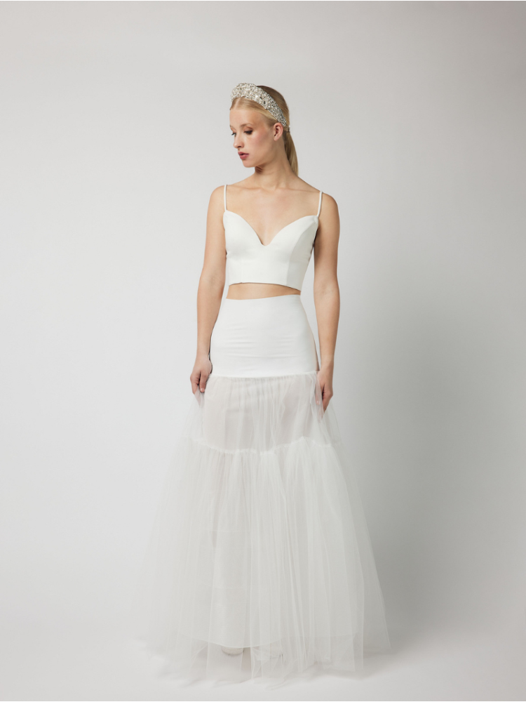 PO-PC75-150J A-lijn ultralichte hoepelrok - ivoorkleurig main product photo