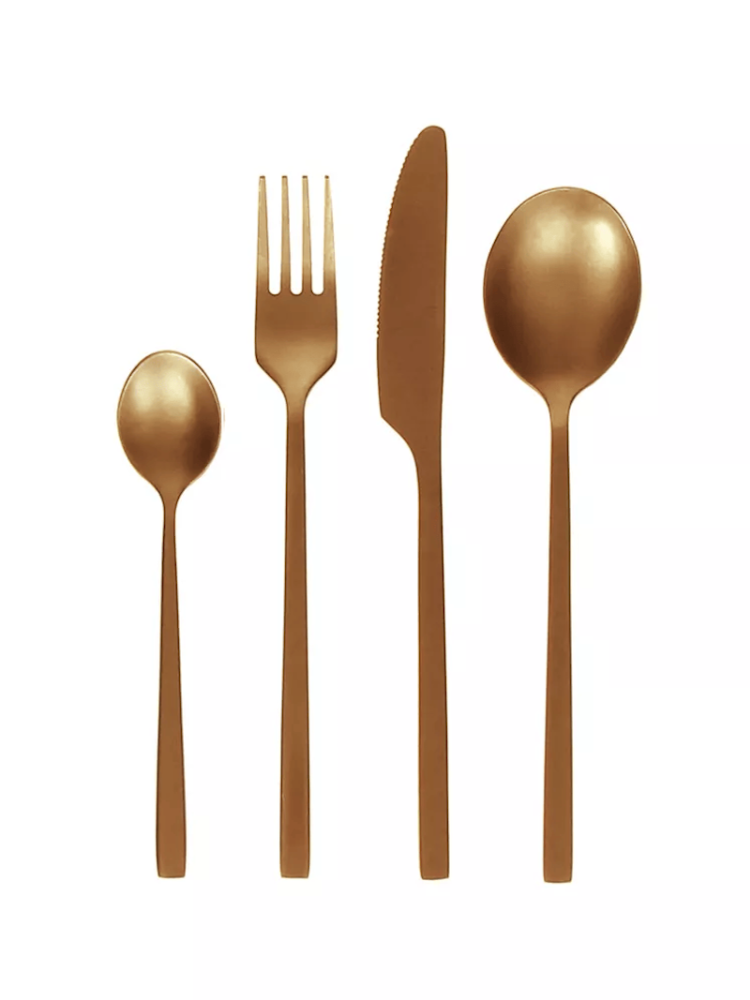 POMAX – OSAWA – Bestekset 16-delig 18/10 – Roestvrij staal – Koper main product photo