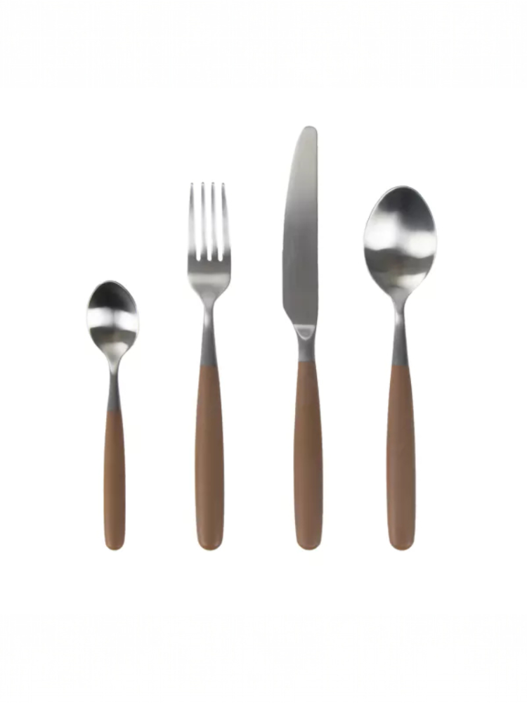 Pomax RENOIR – Bestekset 16-delig 18/10 – Roestvrij staal – Bruin main product photo