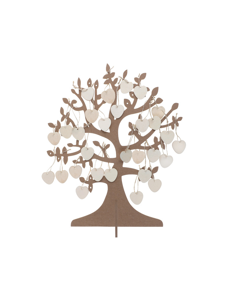Wensboom met Houten Hartjes (50 stuks) main product photo