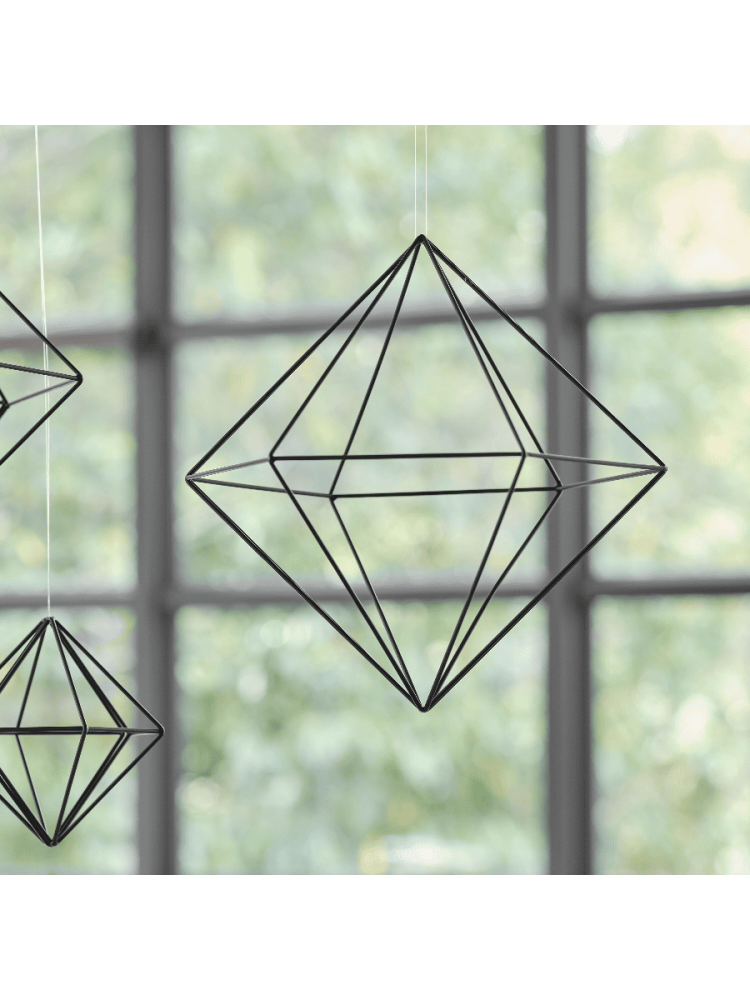 Ginger Ray BW-418 Zwart Metalen Geometrische Decoratie - Large main product photo