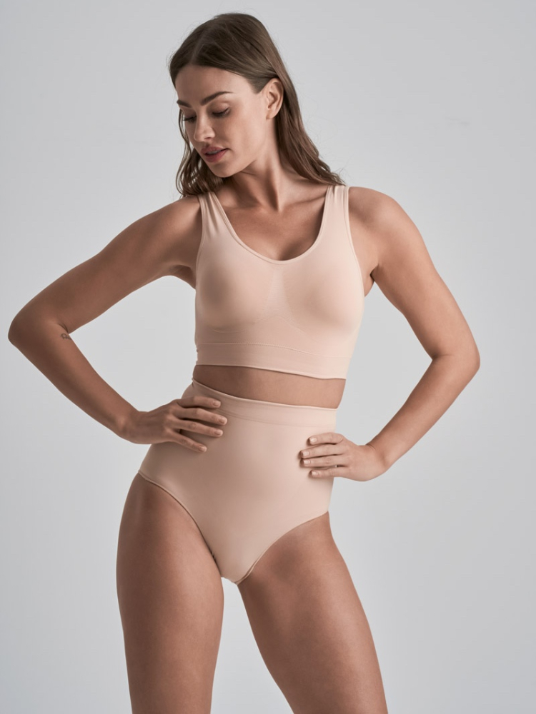 BYE BRA Soft Touch Mid Waist Brief Beige main product photo