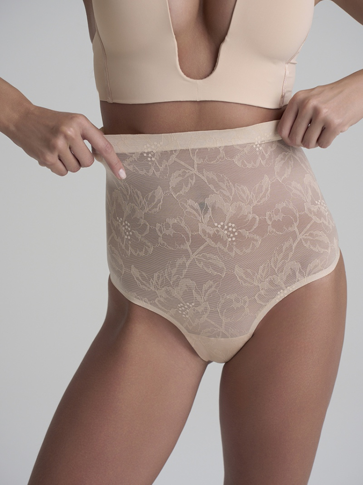 BYE BRA Lacy High Waist Shaping String Beige main product photo