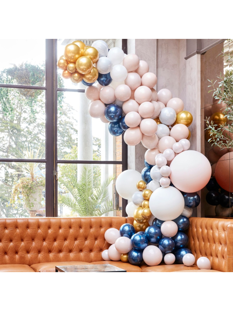 Ginger Ray BA-324 Balloon Arch Marble, Grey & Chrome Goud Ballonnenboog main product photo