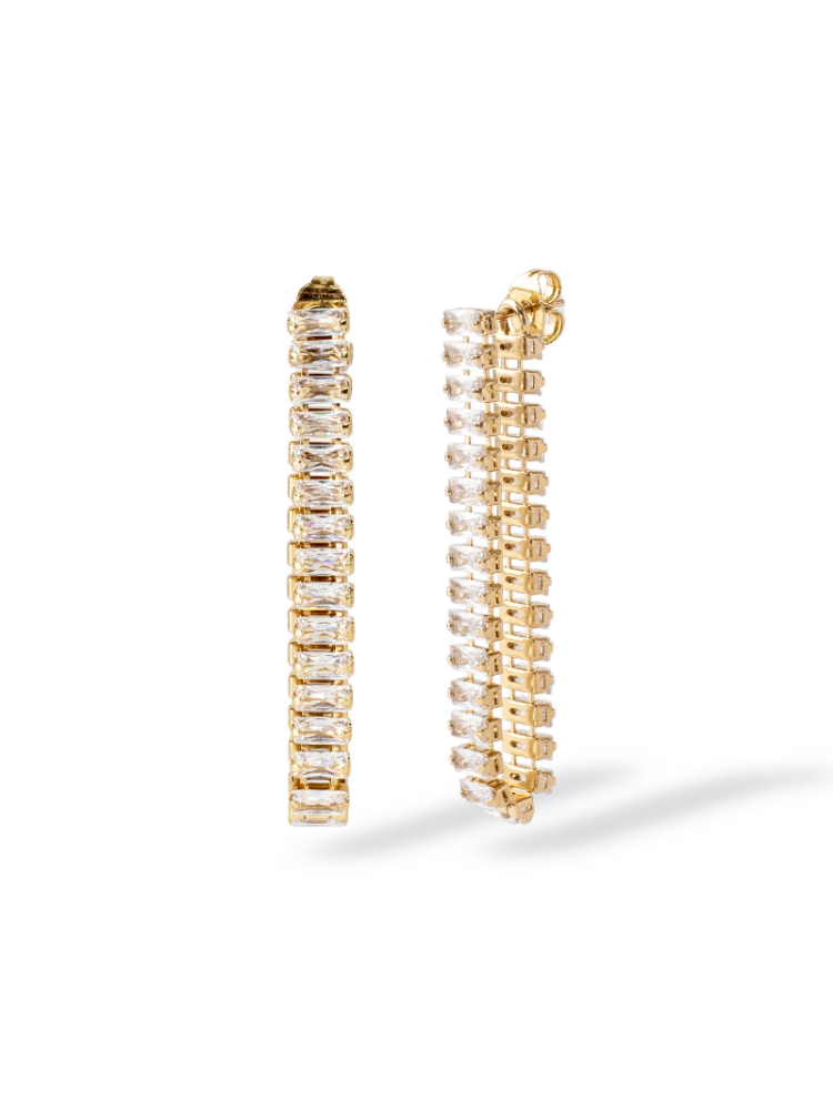 Abrazi Baguette Double Oorbellen Goud main product photo