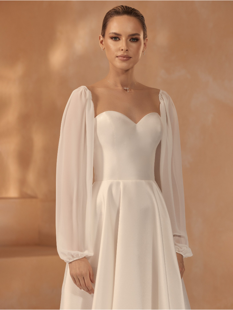 Bianco Evento R001 Tule Mouwen main product photo