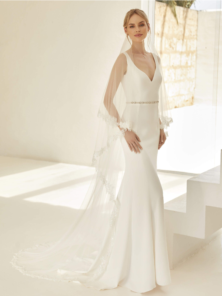 Bianco Evento S427 Sluier - 220/80 cm main product photo