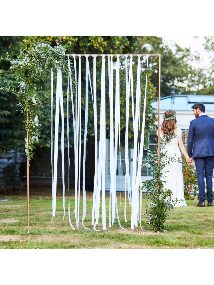 Ginger Ray BR-303 Botanical Wedding Witte Linten Backdrop main product photo