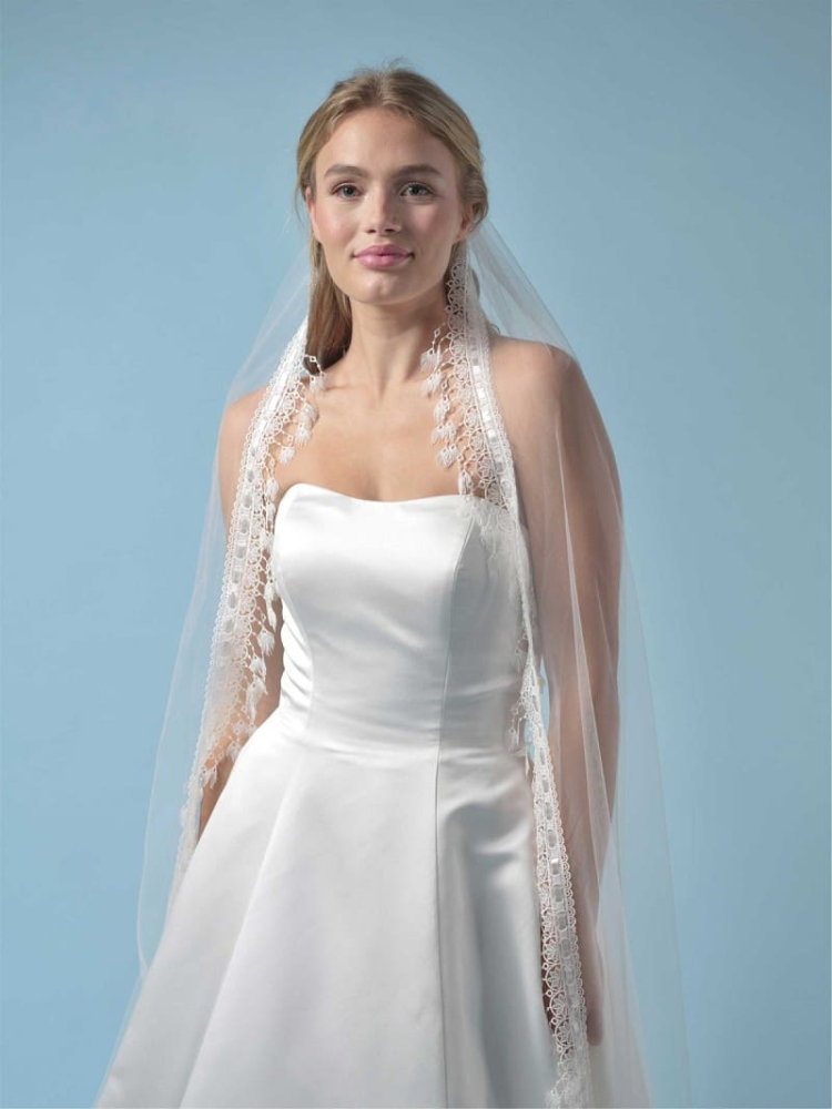 Poirier S440-280-SOFT Sluier Geborduurde Franje - 280 cm main product photo