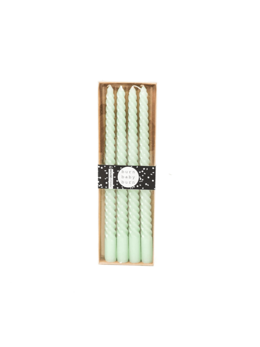 Housevitamin - Twisted candles - Set van 4 - Groen - 20cm main product photo