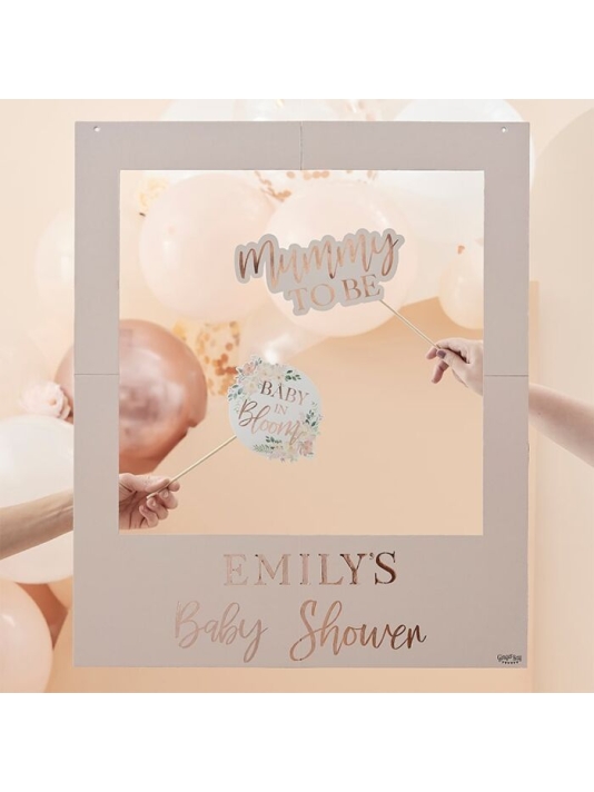 Ginger Ray BL-113 Floral Baby Shower Photo Booth Frame main product photo