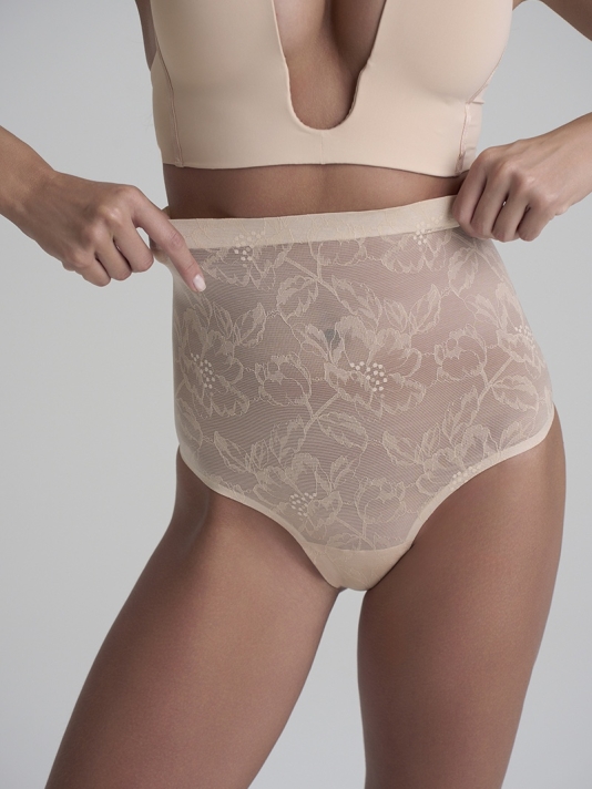 BYE BRA Lacy High Waist Shaping String Beige main product photo