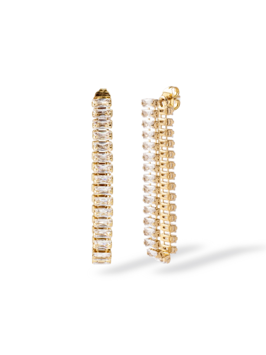 Abrazi Baguette Double Oorbellen Goud main product photo