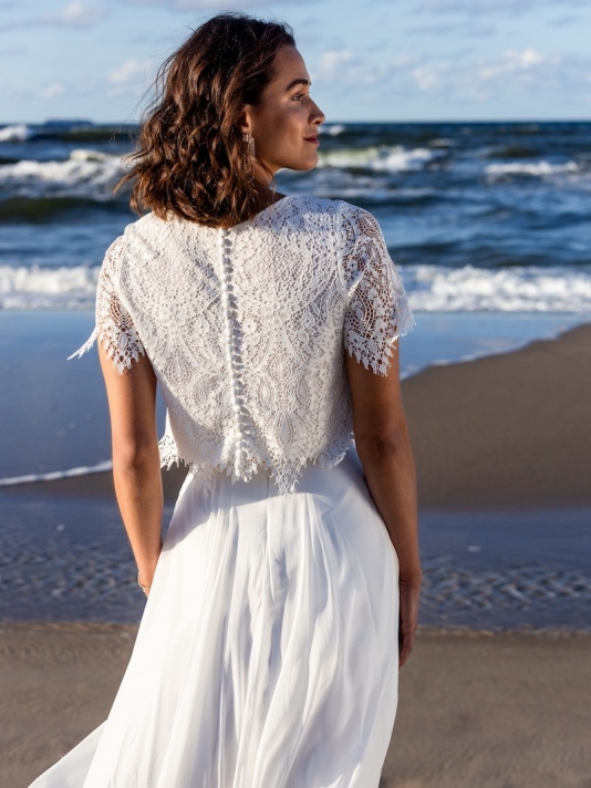 Novias Elise kanten bolero Klassieke Boho kanten bole