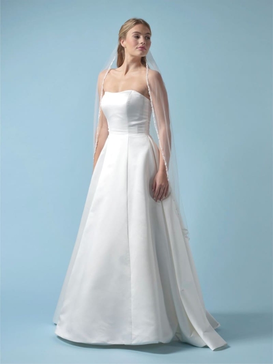 Poirier S430-120-SOFT Sluier Parels & Pailletten Rand - 120 cm main product photo