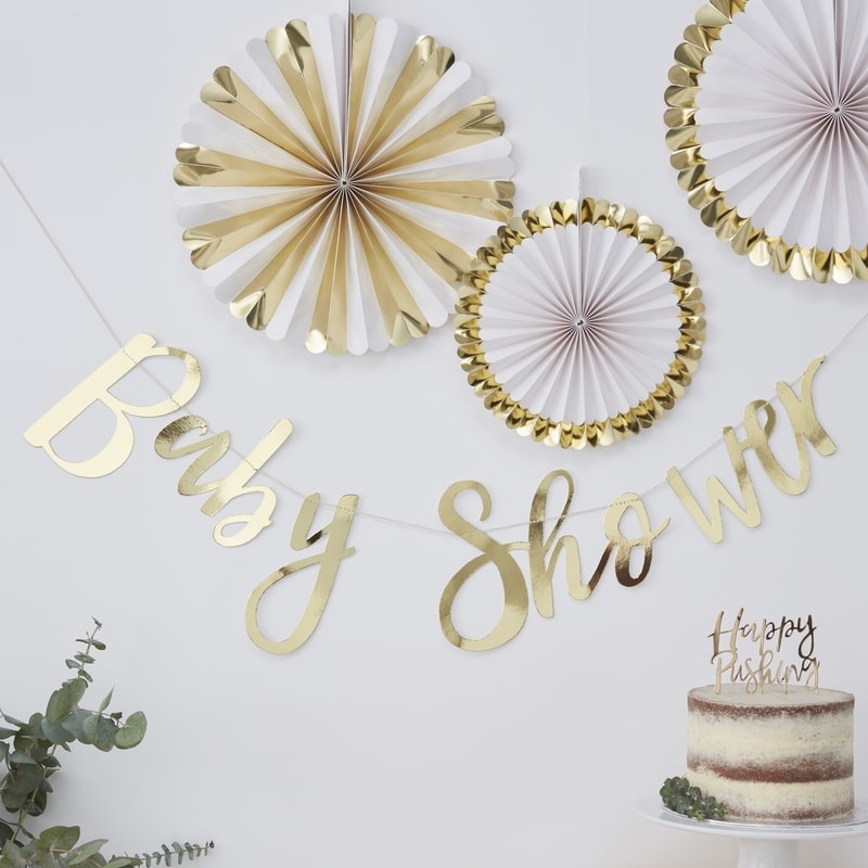 Ginger Ray Gouden Baby Shower Slinger Oh Baby!
